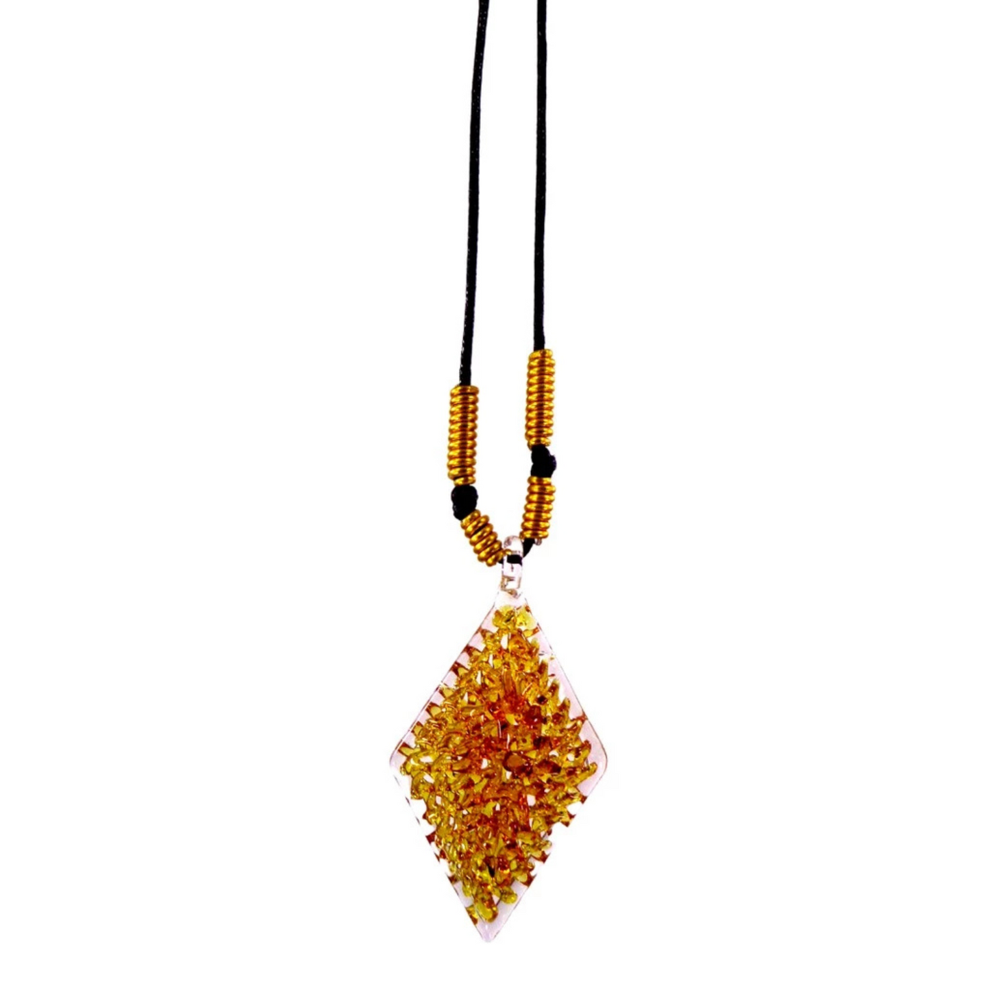 Diamond Crochet Glass Pendant Necklace