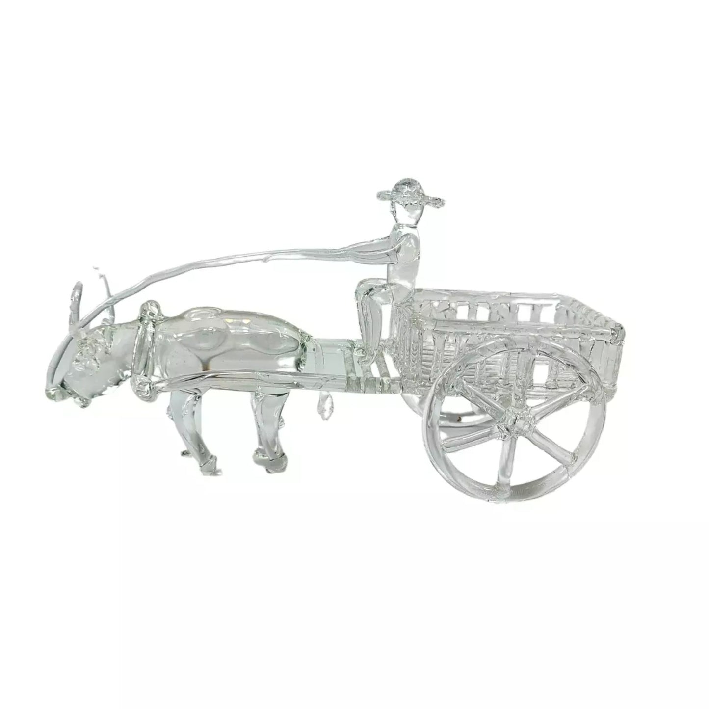 Pyrex Glass Philippine Carabao Cart with Farmer