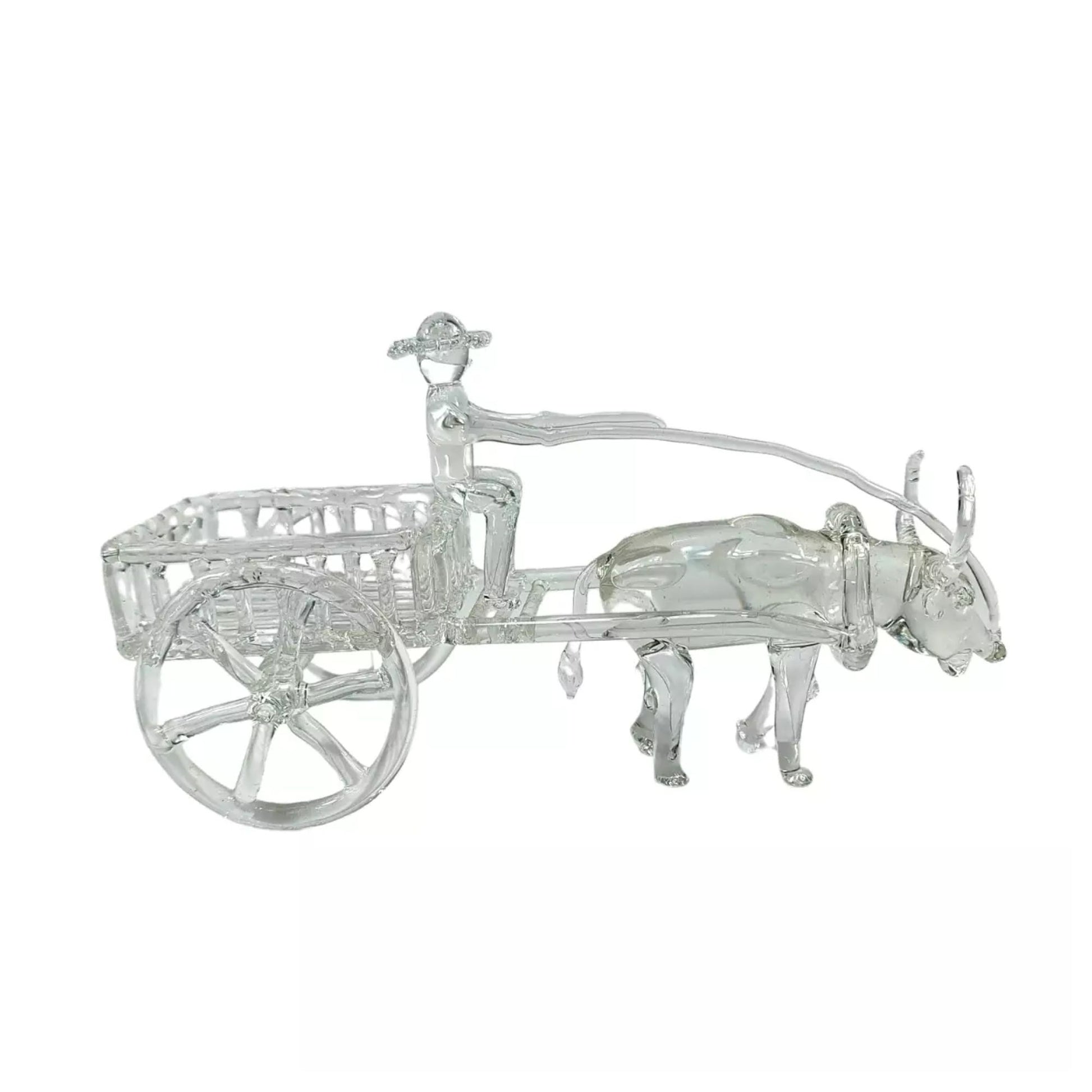 Pyrex Glass Philippine Carabao Cart with Farmer