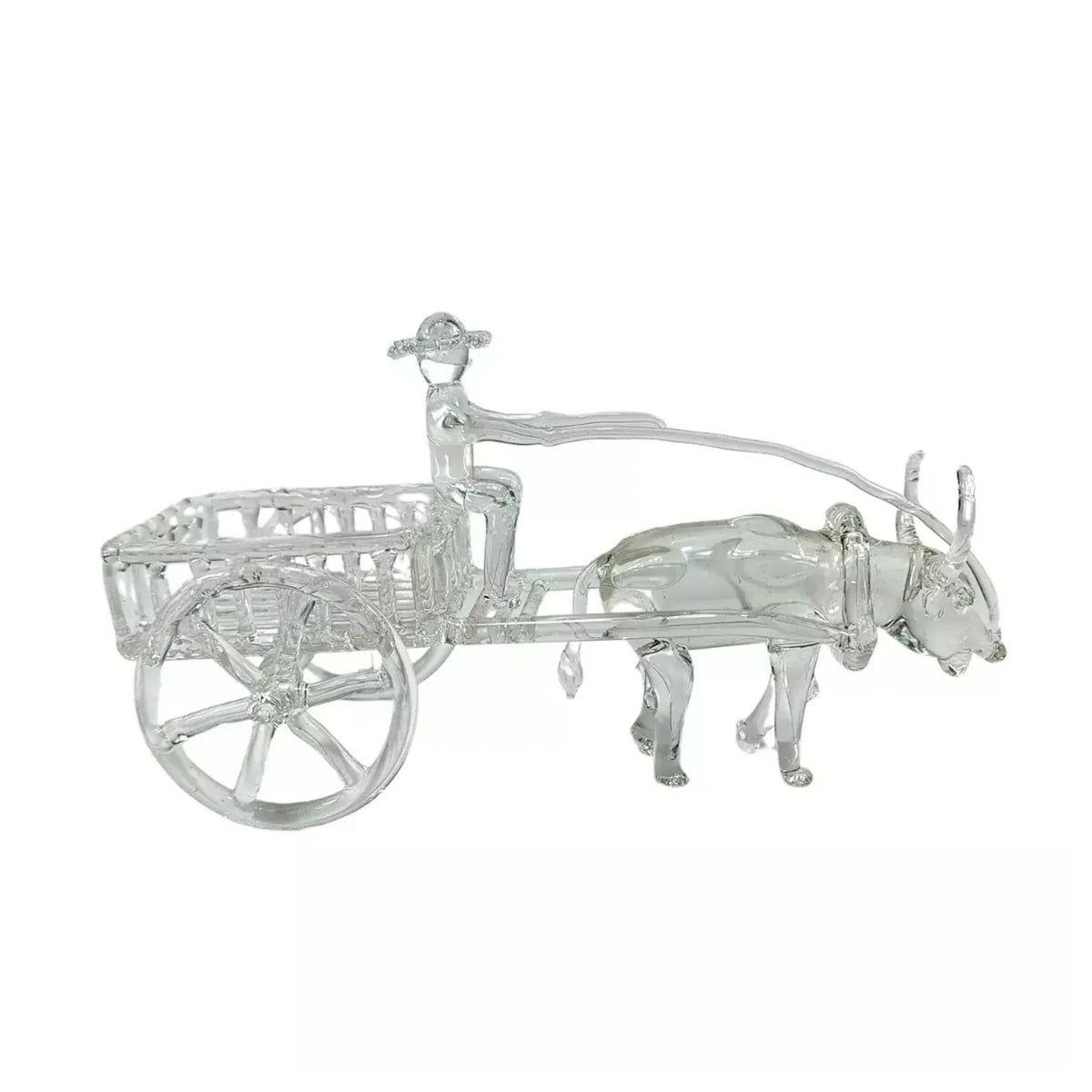 Carabao Cart Glass Figurine