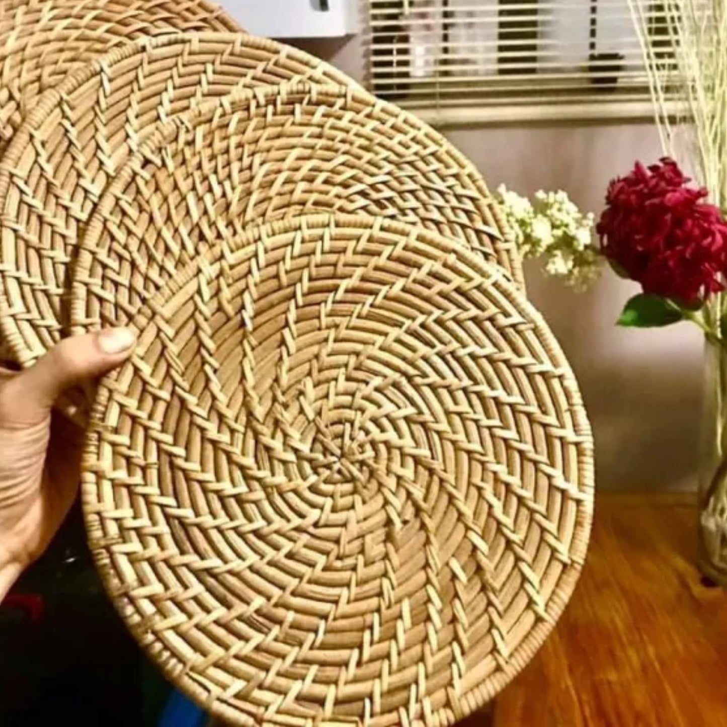 Ilokana Handicrafts Natural Rattan Woven Placemat Native Houseware