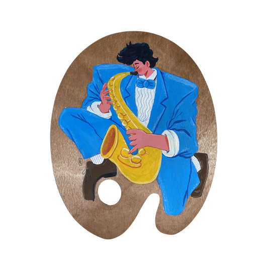 Saxophonist painting