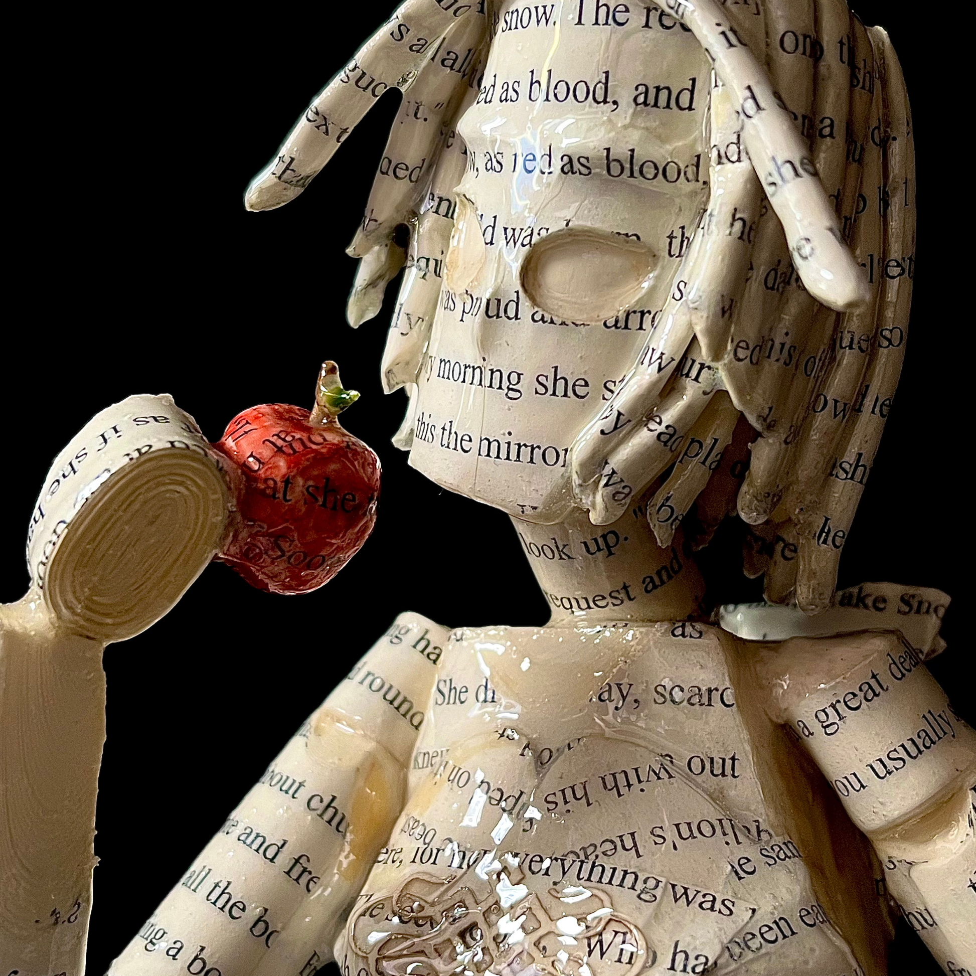 Snow white book sculpture