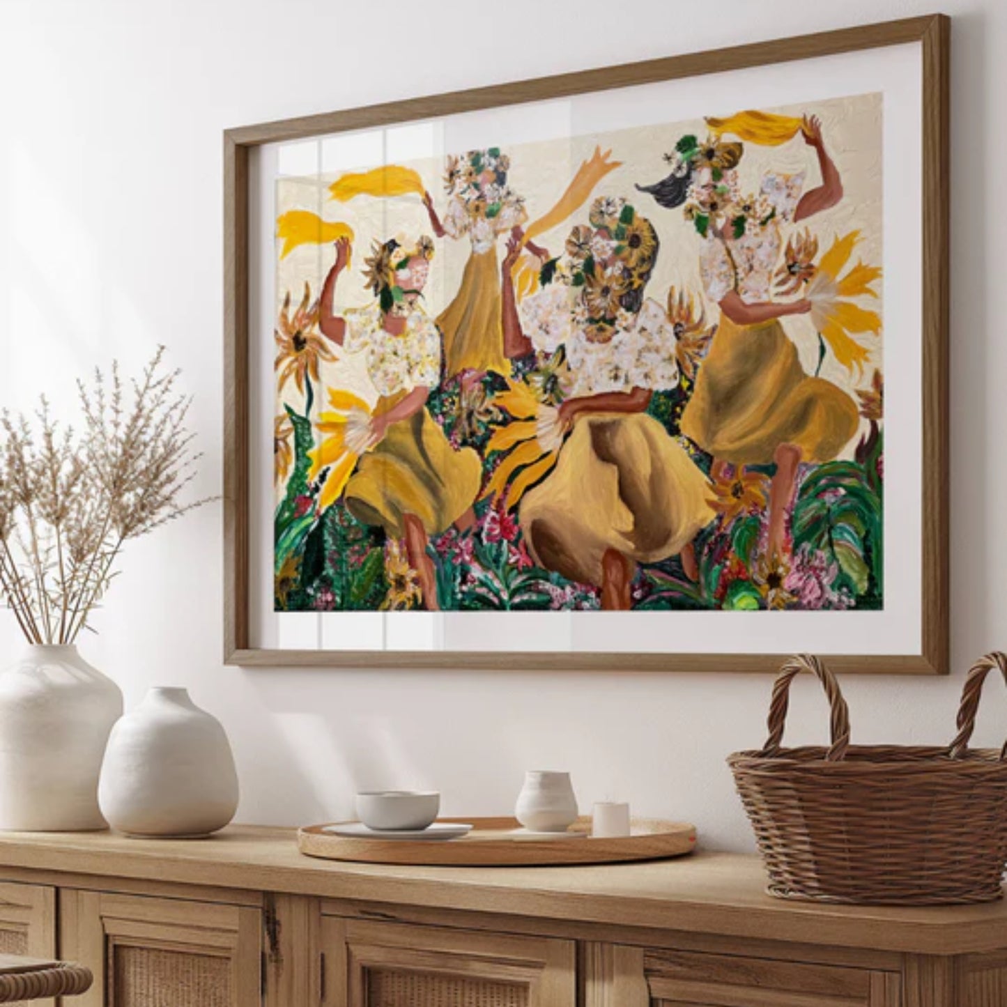 "Sunflower Dance" Framed Painting Print (Limited Print)