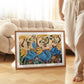 "Sunflower Dance (in Blue)" Framed Painting Print (Limited Print)