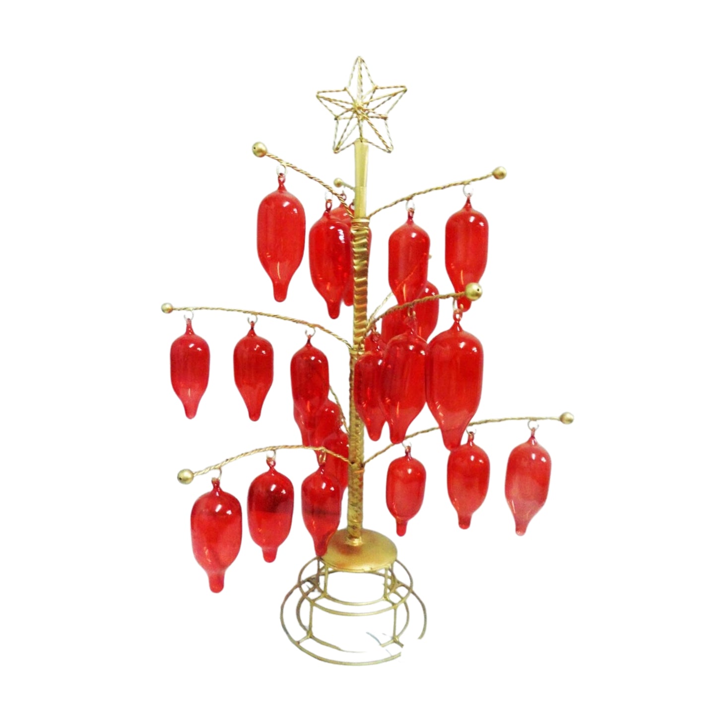 Tabletop Mini Christmas Tree with Mini Glass Orbs (Assorted)