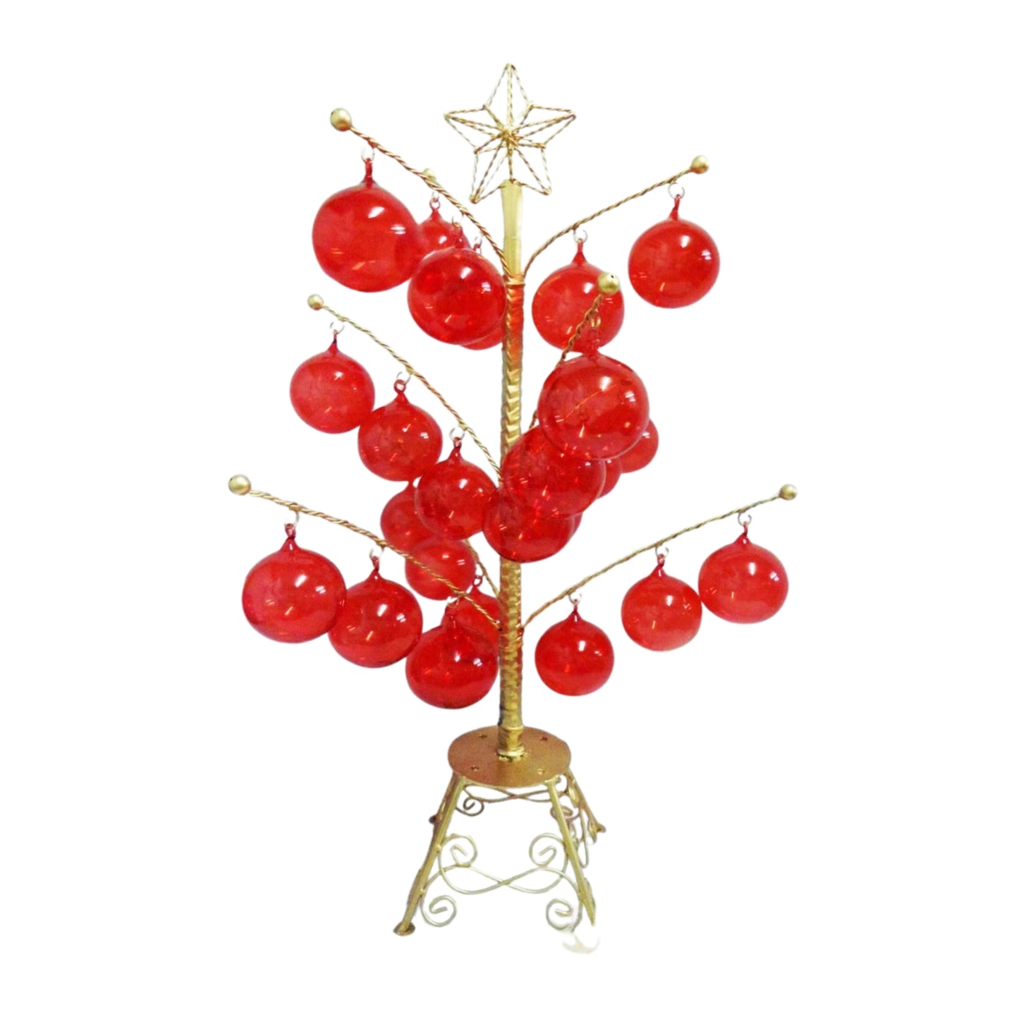 Tabletop Mini Christmas Tree with Mini Glass Orbs (Assorted)