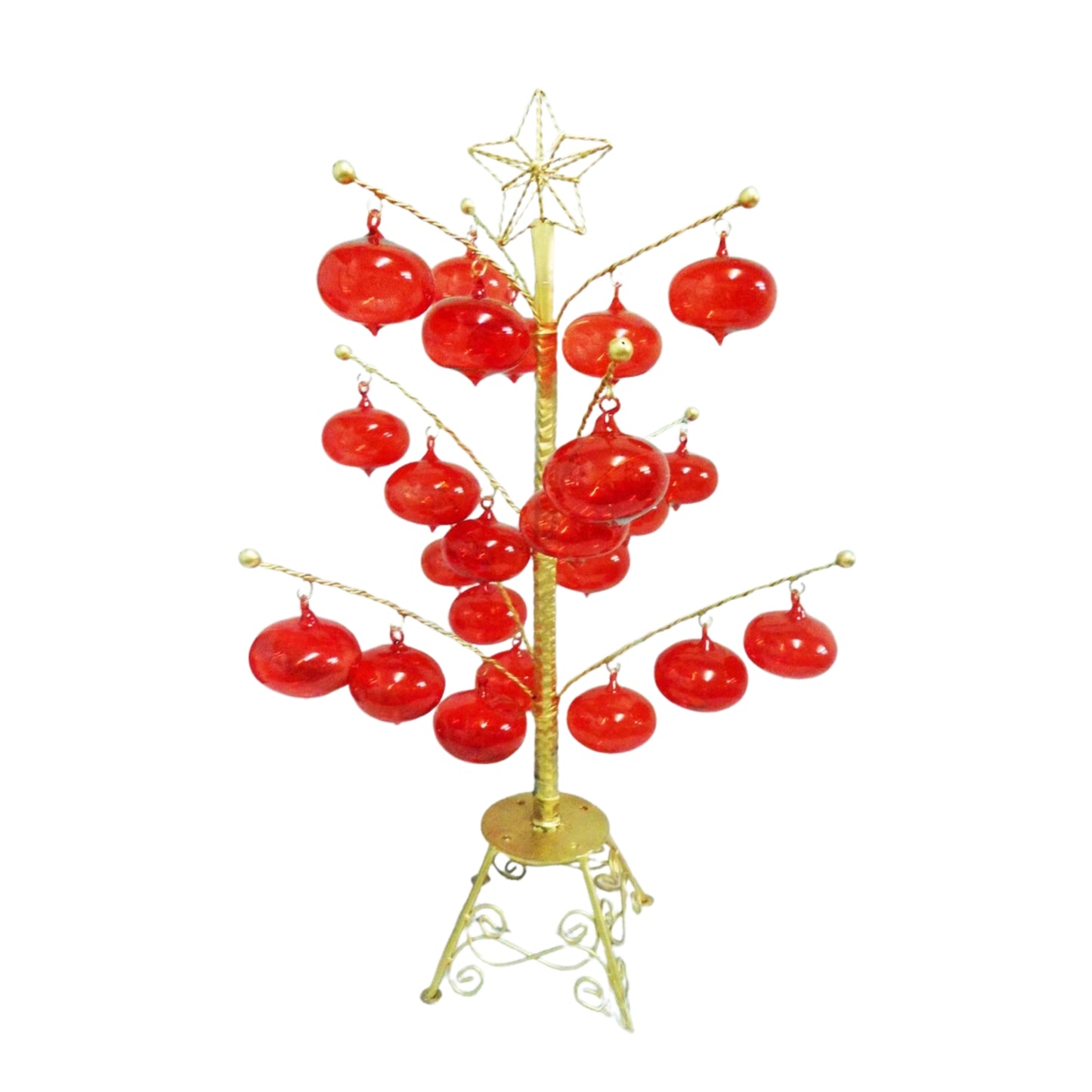 Tabletop Mini Christmas Tree with Mini Glass Orbs (Assorted)