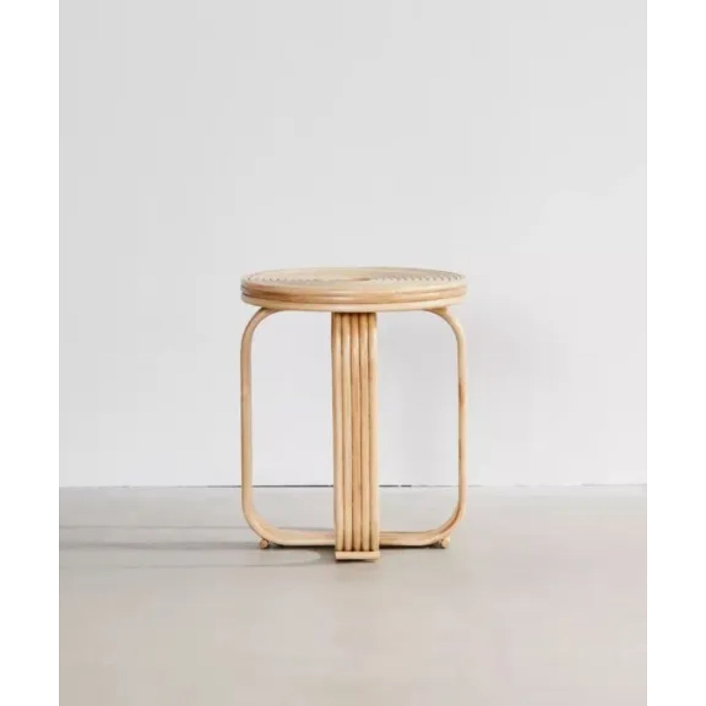 Ilokana Handicrafts William Rattan Round Bedside Table and Stool
