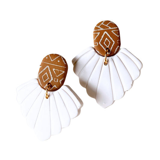 Ariel Aztec Print Clay Earrings