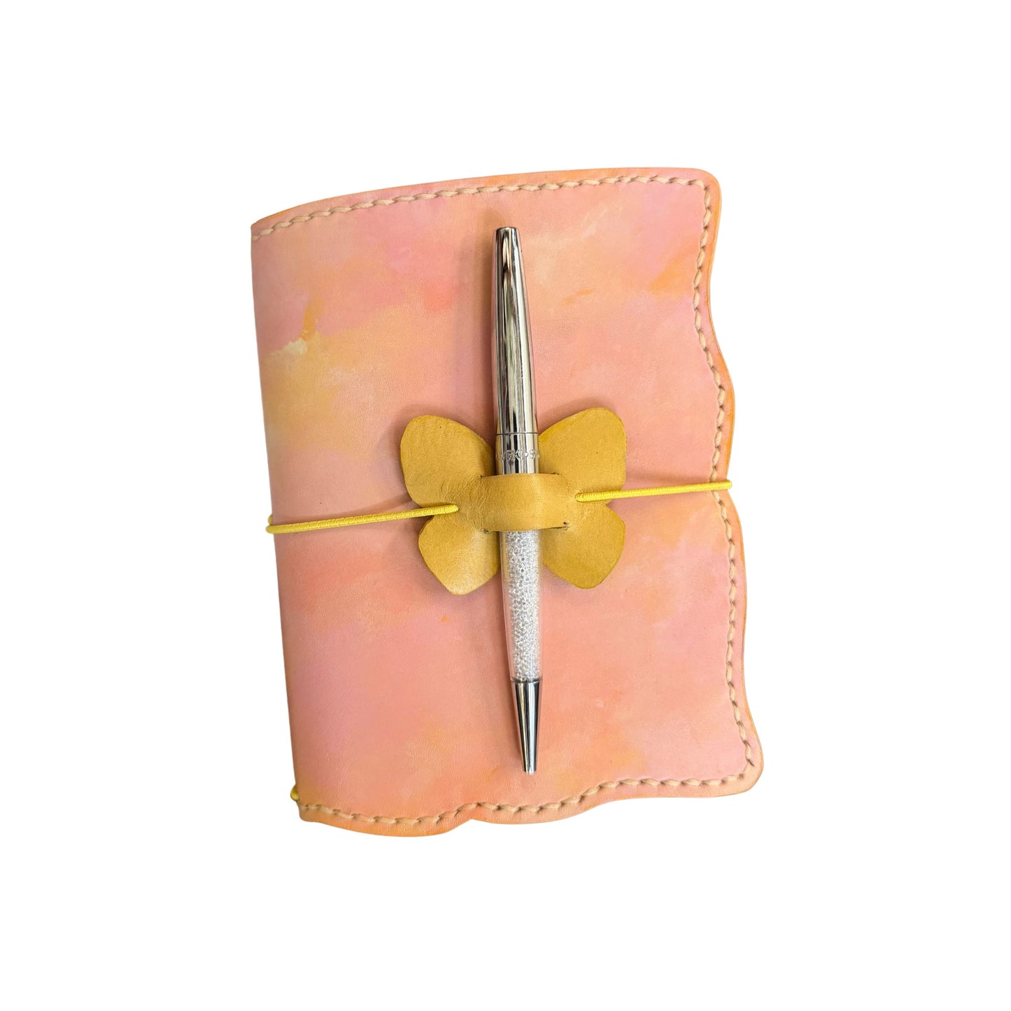 Hand-Painted, Hand-Stitched Leather Journal & Traveler's Notebook Cover | Warm Field
