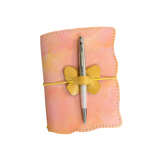 Hand-Painted, Hand-Stitched Leather Journal & Traveler's Notebook Cover | Warm Field