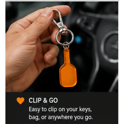 Glass Pickleball Paddle Keychain