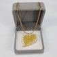 Glass Crochet Slanted Heart Pendant with Gold Chain and Jewelry Box