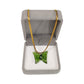 Plain Stripe Mini Butterfly Pendant 18k Gold Necklace