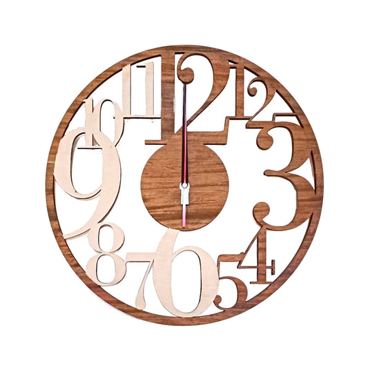 Wooden Big Numbers Clock