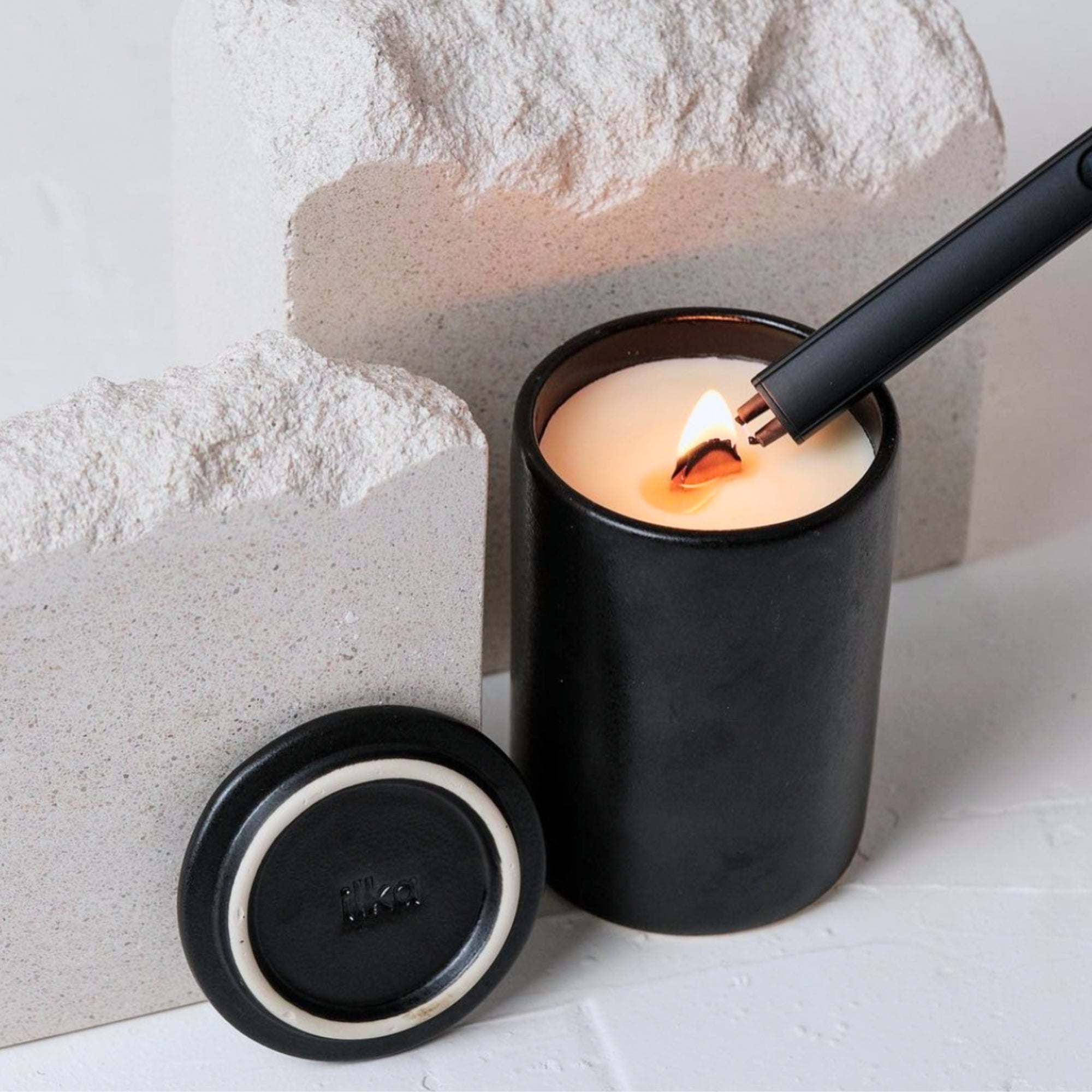 Refillable Candle Shell Coal: Refillable Luxury Candle by Ilka • Likhaan