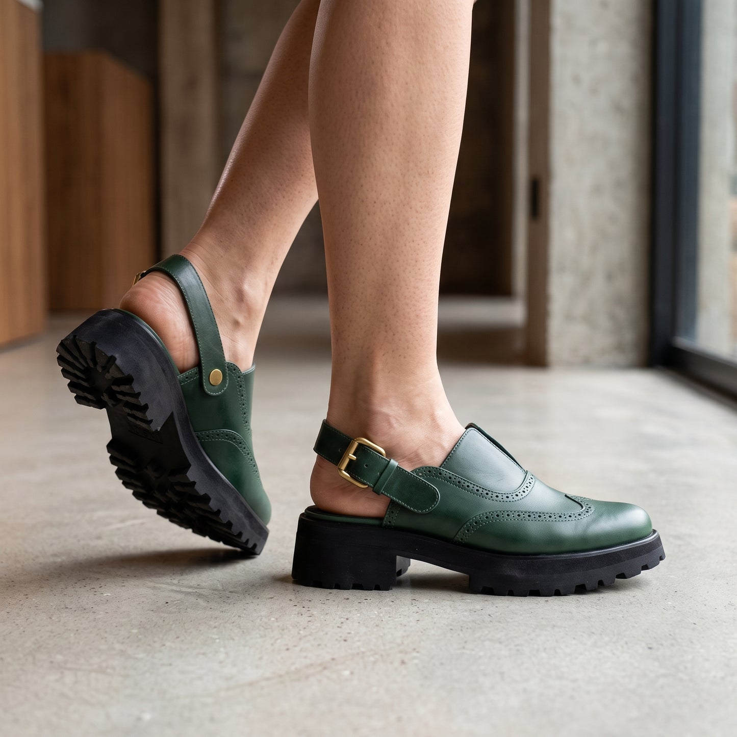 Yna Oxford Mules (Emerald Green)