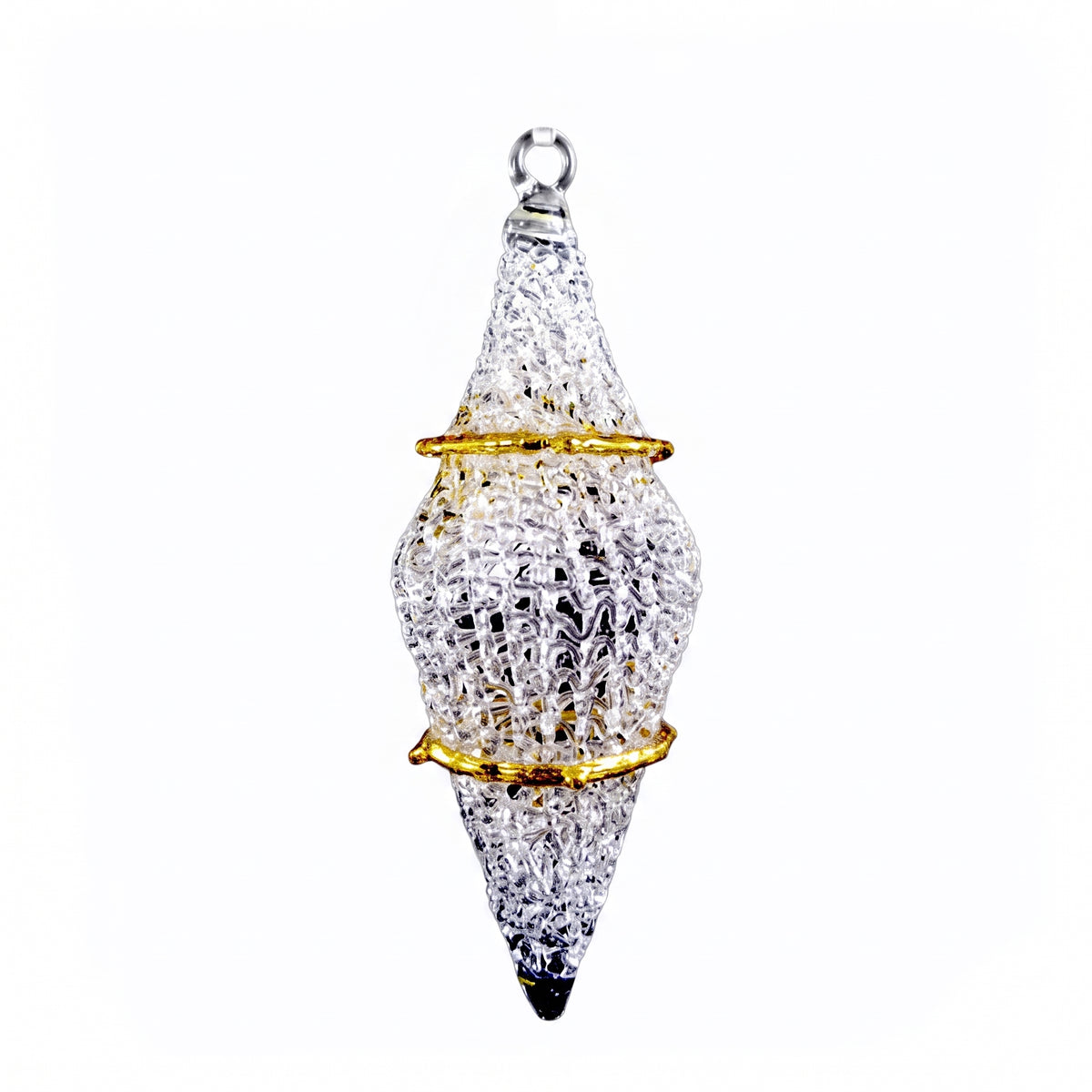 Crochet Glass Christmas Ornaments with Gold Leafing and Org...