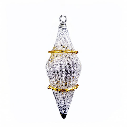 Crochet Glass Christmas Ornaments with Gold Leafing and Org...