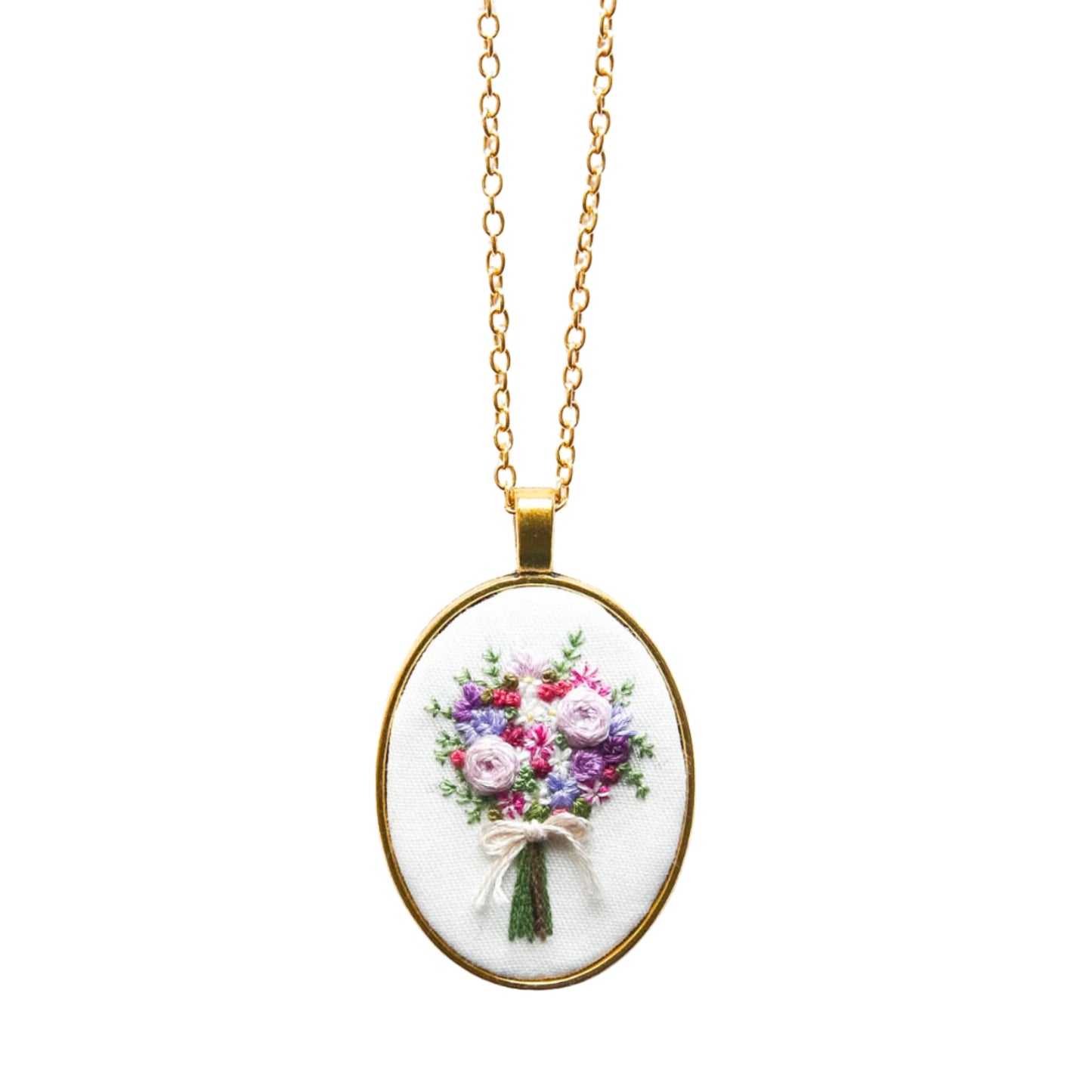 Chantilly's Bouquet Hand Embroidered Necklace