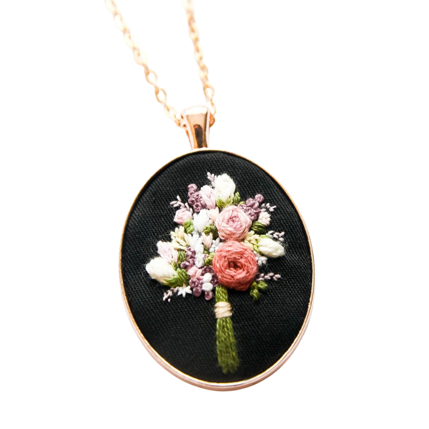 Gold Necklace with Flowers