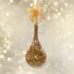 Set of 6pc Glitter Glass Christmas Tree Ornaments (Gold Shreds)