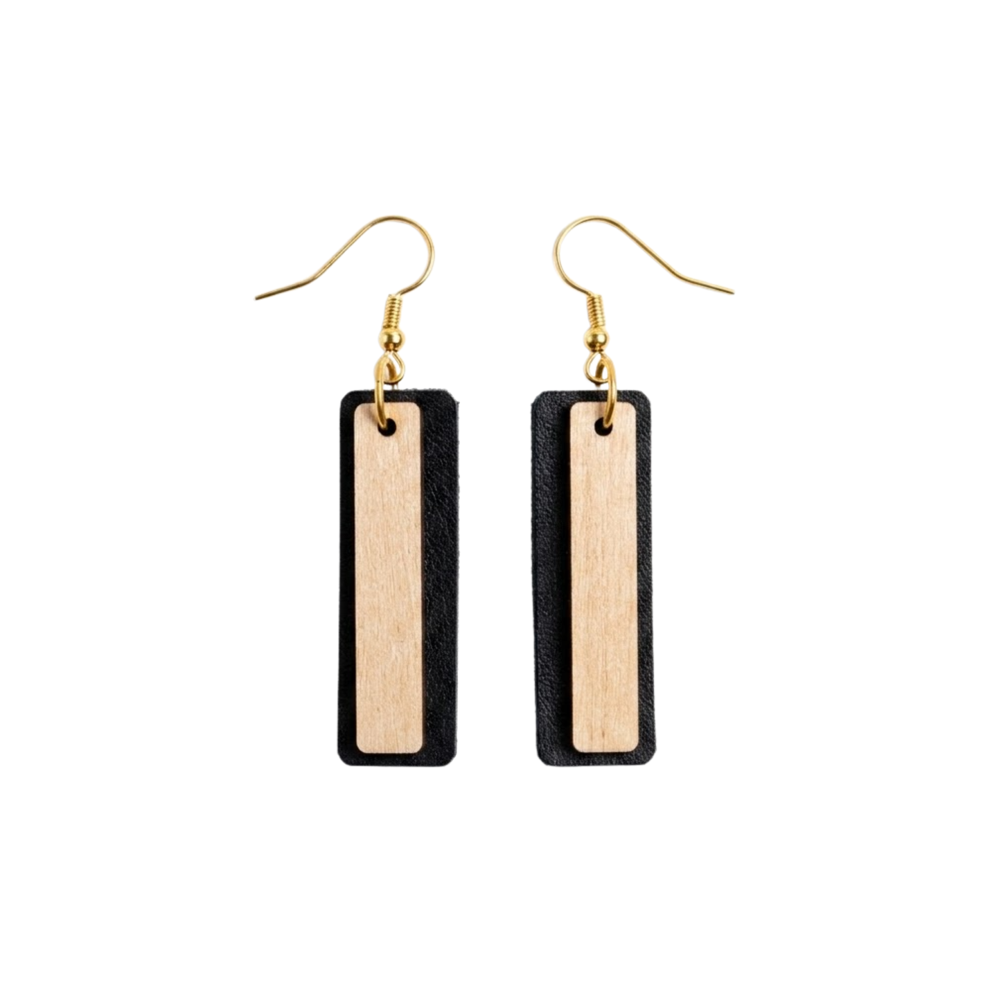 "Aura" Wood x Leather Earrings