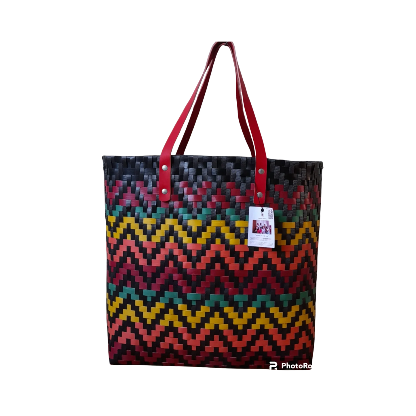 HALO-HALO – Handwoven Tote Bayong with Leather Handles (Pre-order)
