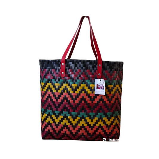 HALO-HALO – Handwoven Tote Bayong with Leather Handles (Pre-order)