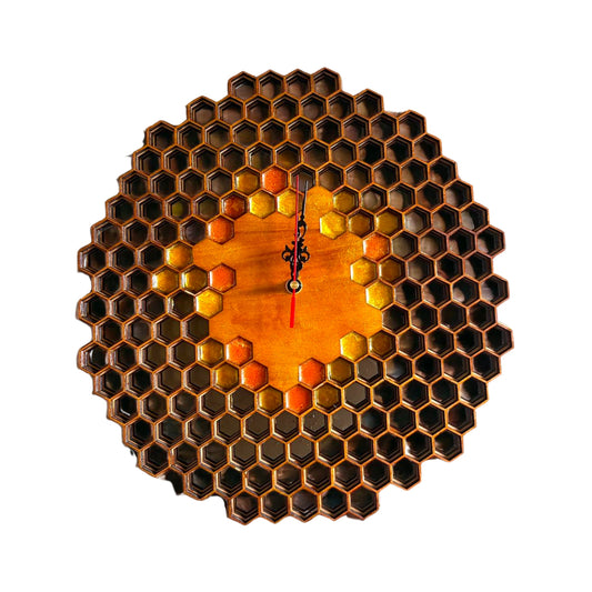 Wooden Honeycomb Clock