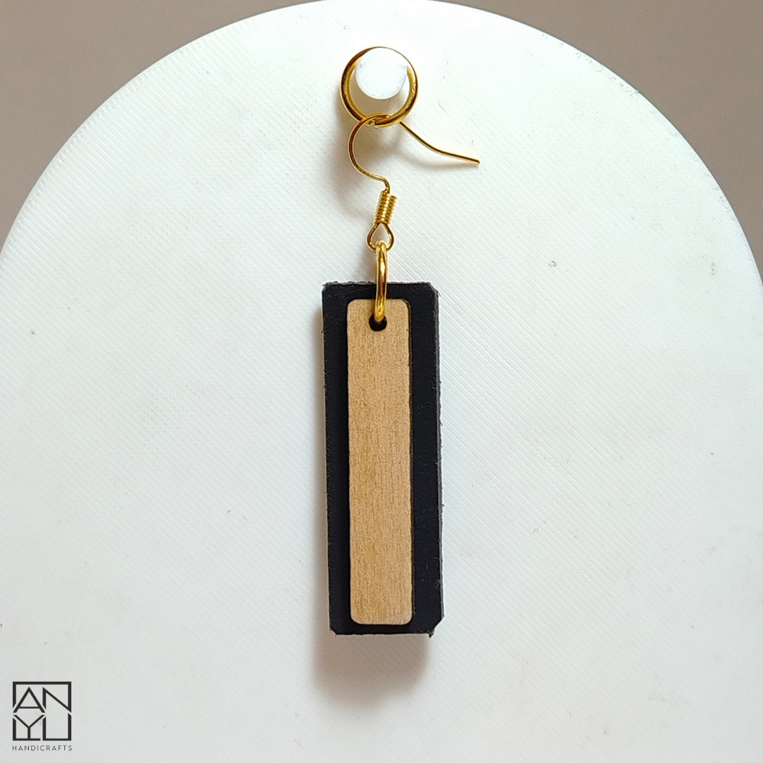 "Aura" Wood x Leather Earrings