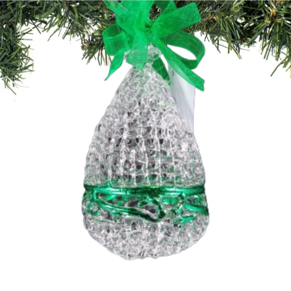 Crochet Glass Hanging Christmas Ornaments with Gold Leafing