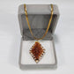 Diamond Crochet Glass Pendant Necklace 18k Gold Chain Jewelry Box
