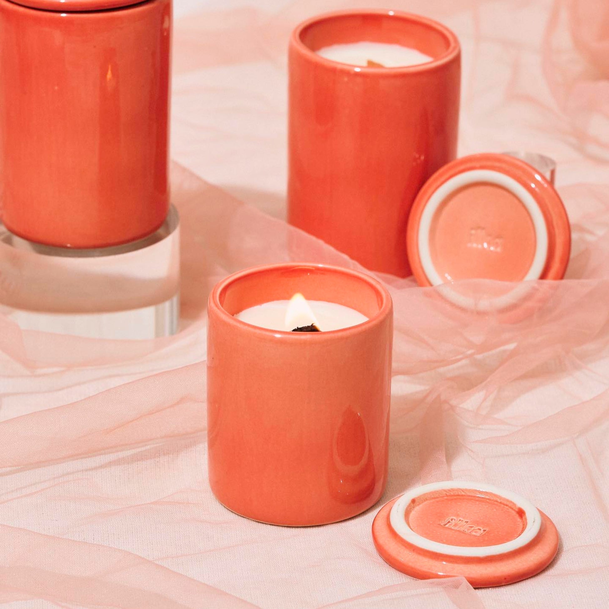 Pink Orange Minimal Scented Candle