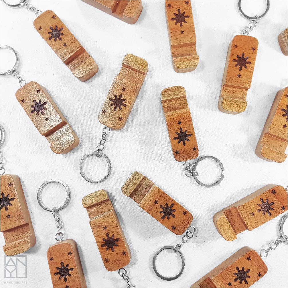 Wooden Phone Stand Keychain