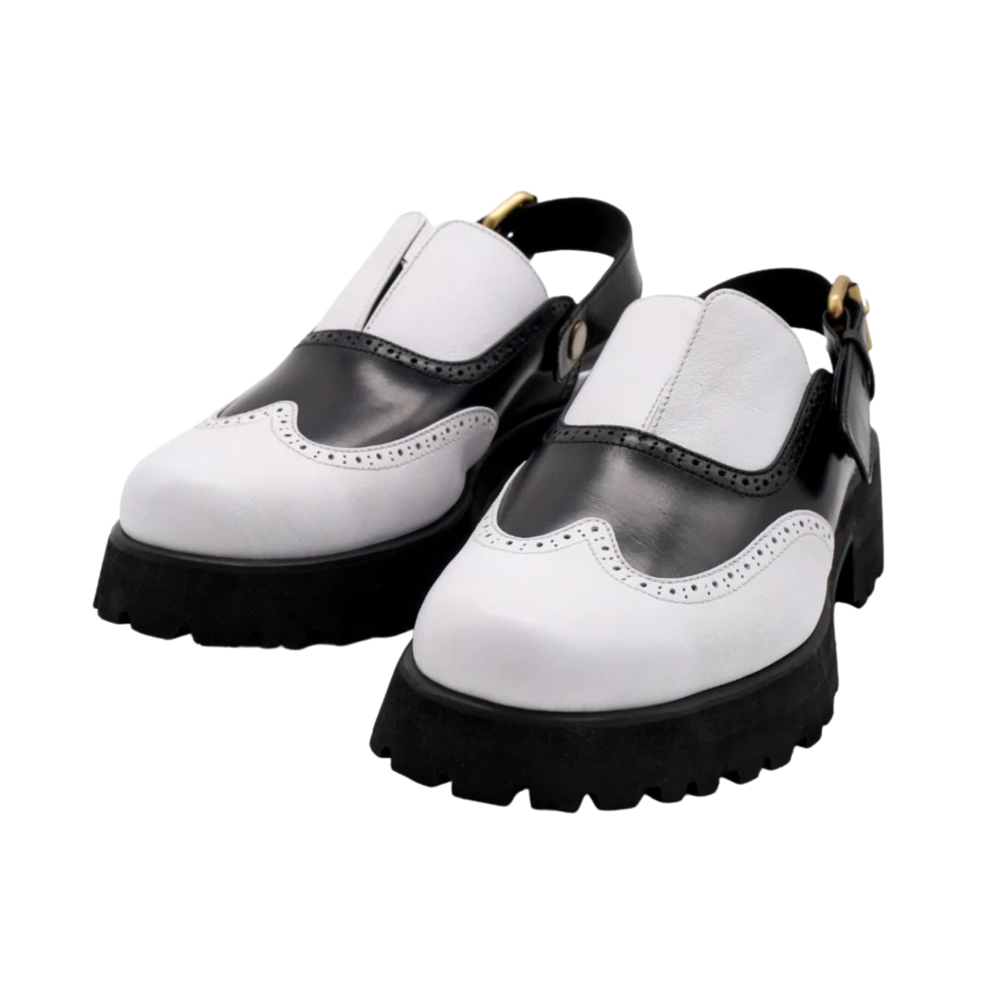 Yna Oxford Mules - White & Black (Pre-order)