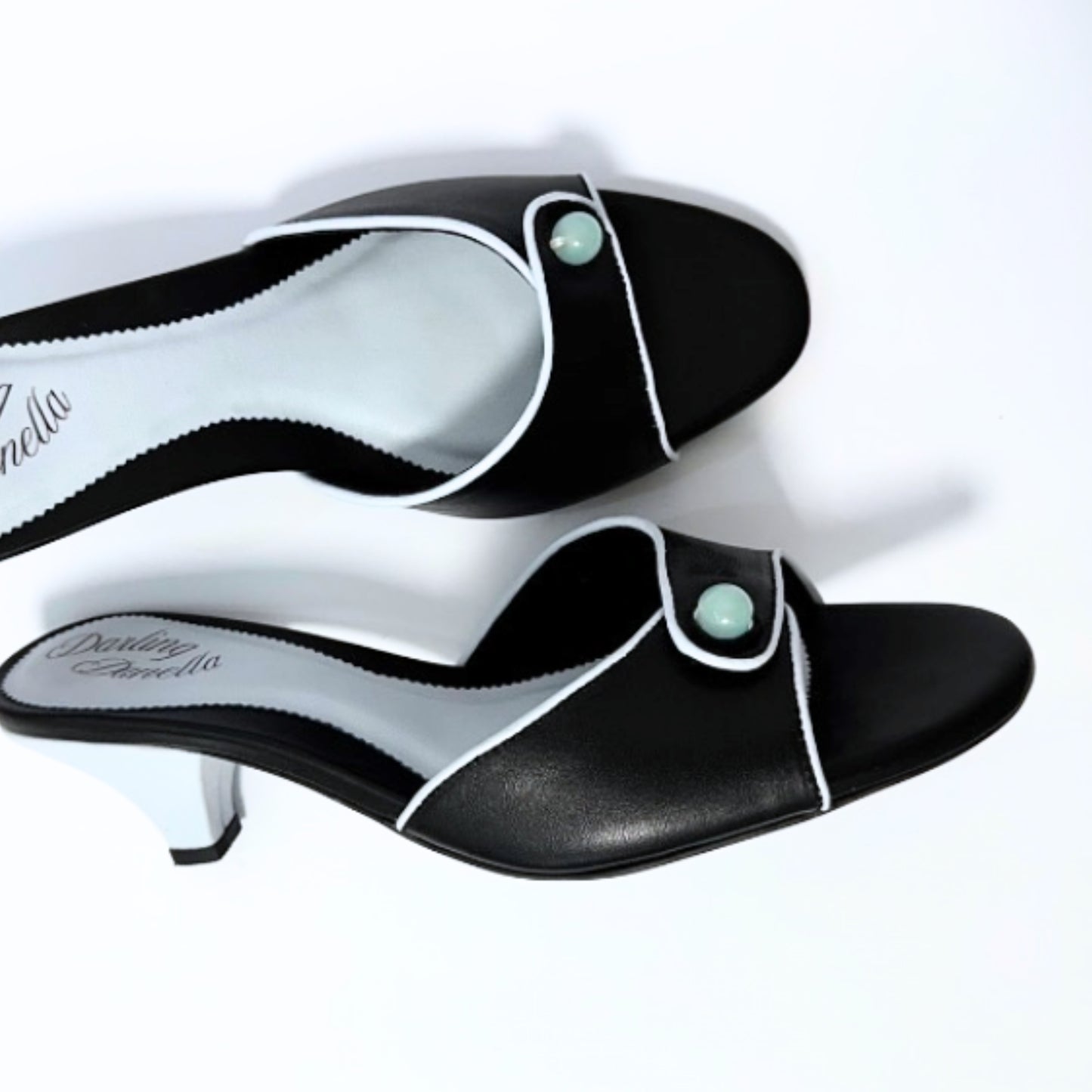 June Kitten Heels (Black & White)