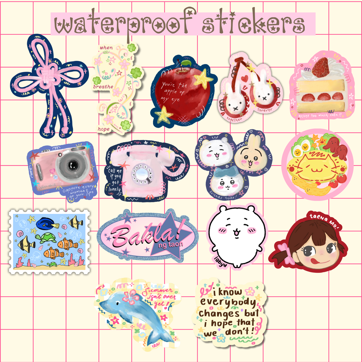 Waterproof Stickers ⋆˚꩜｡
