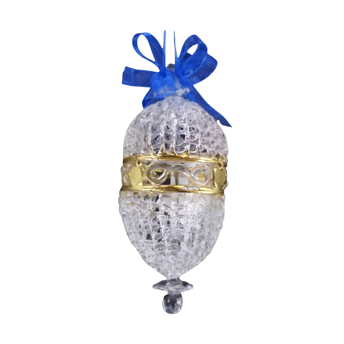 Crochet Glass Christmas Ornaments with Gold Leafing