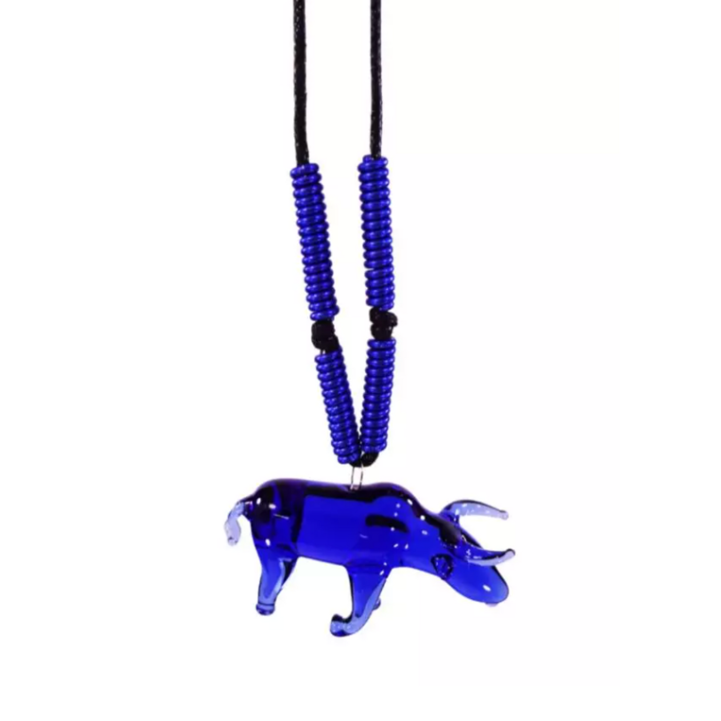 Chinese Zodiac Sign Glass Pendant Necklace by Liman Glass Ox