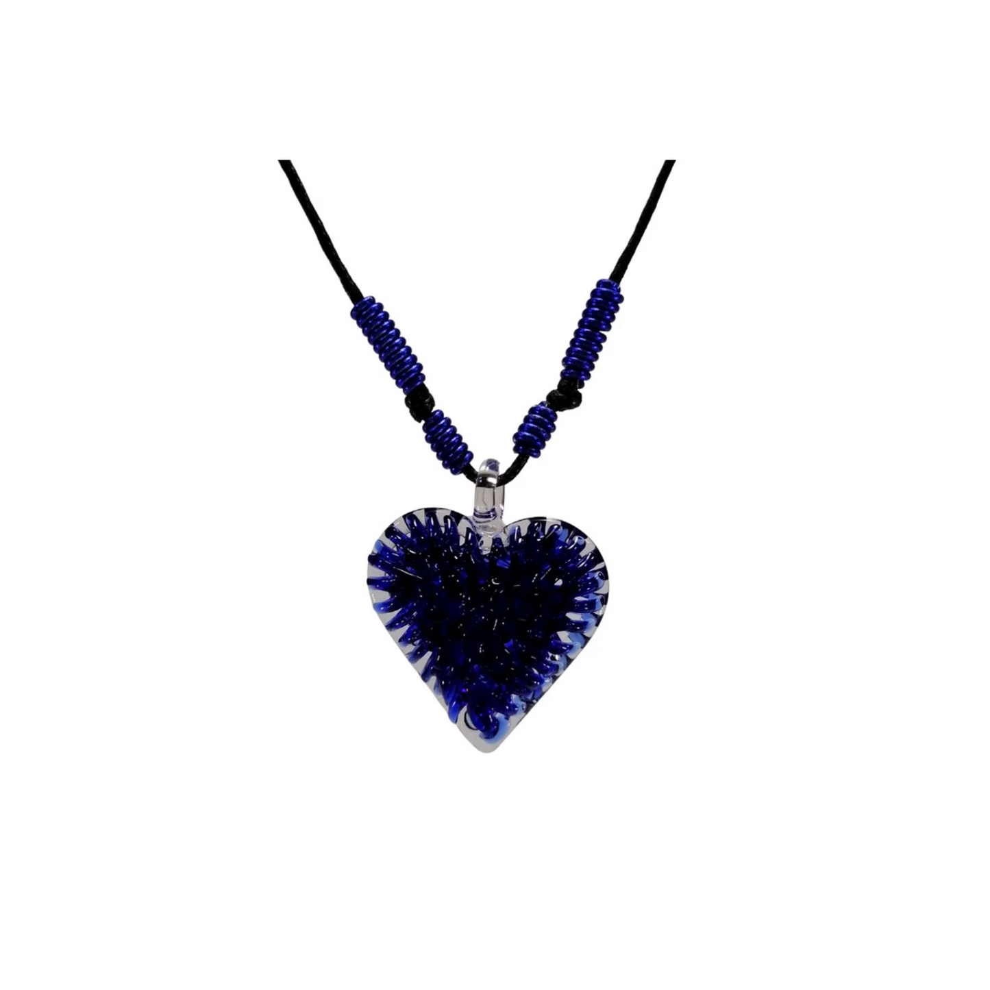 Crochet Heart Straight Glass Pendant