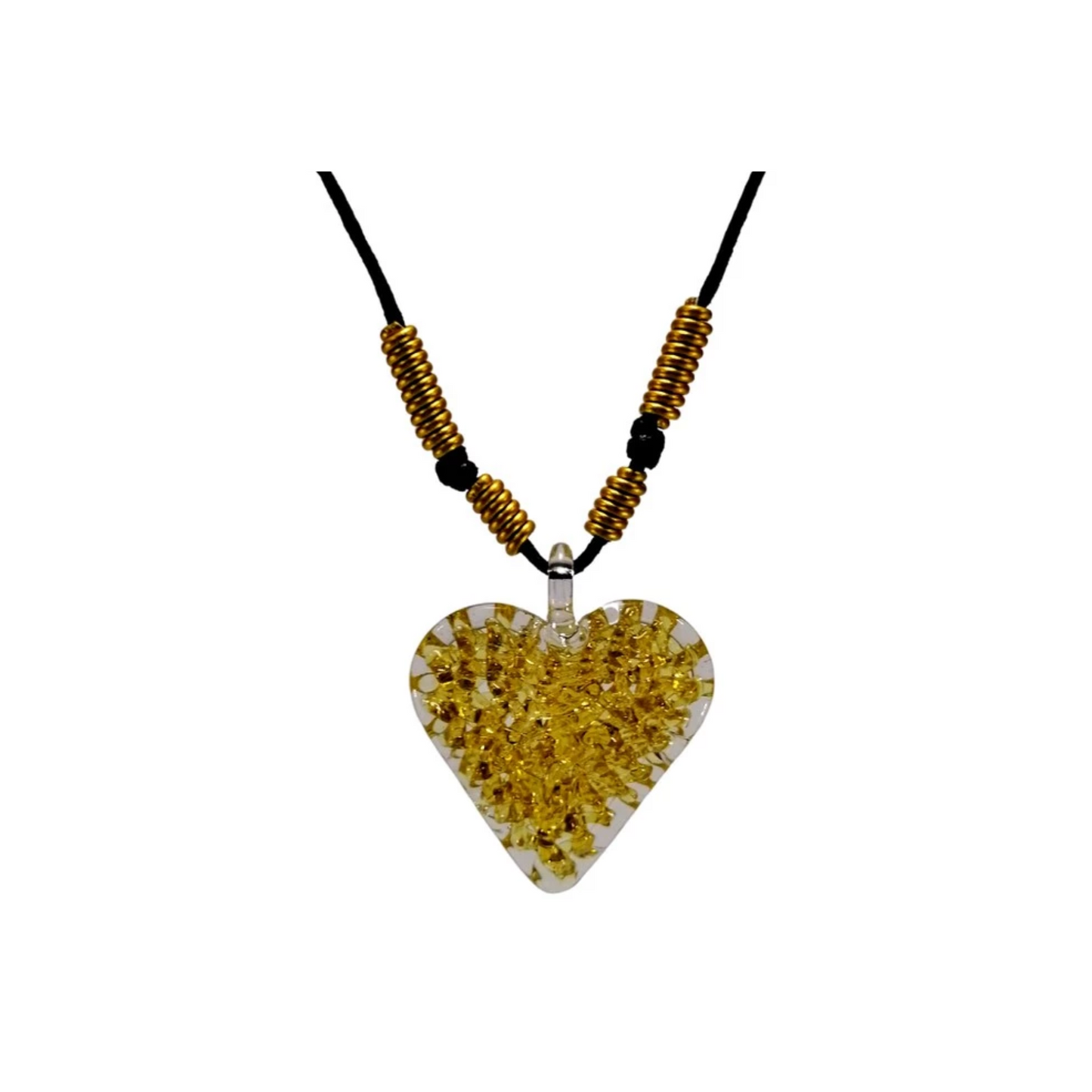 Crochet Heart Straight Glass Pendant