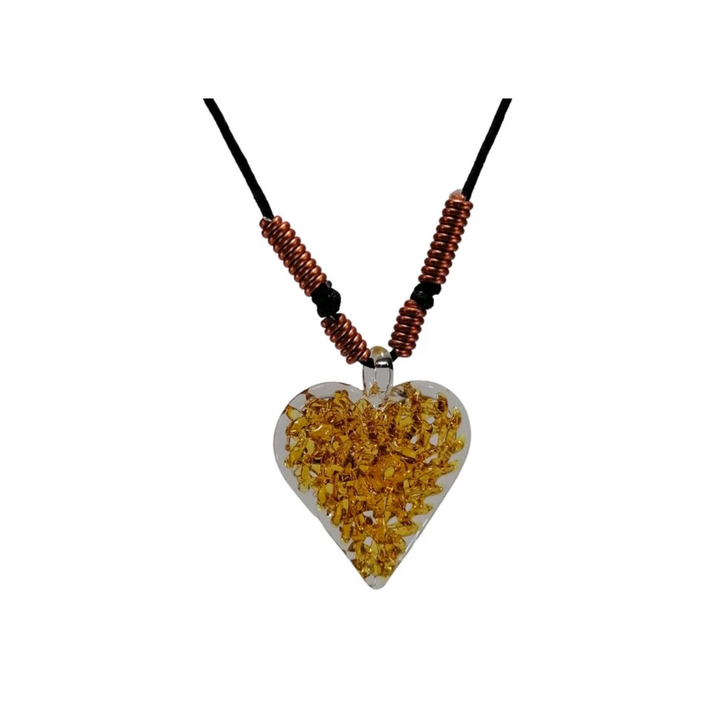 Crochet Heart Straight Glass Pendant