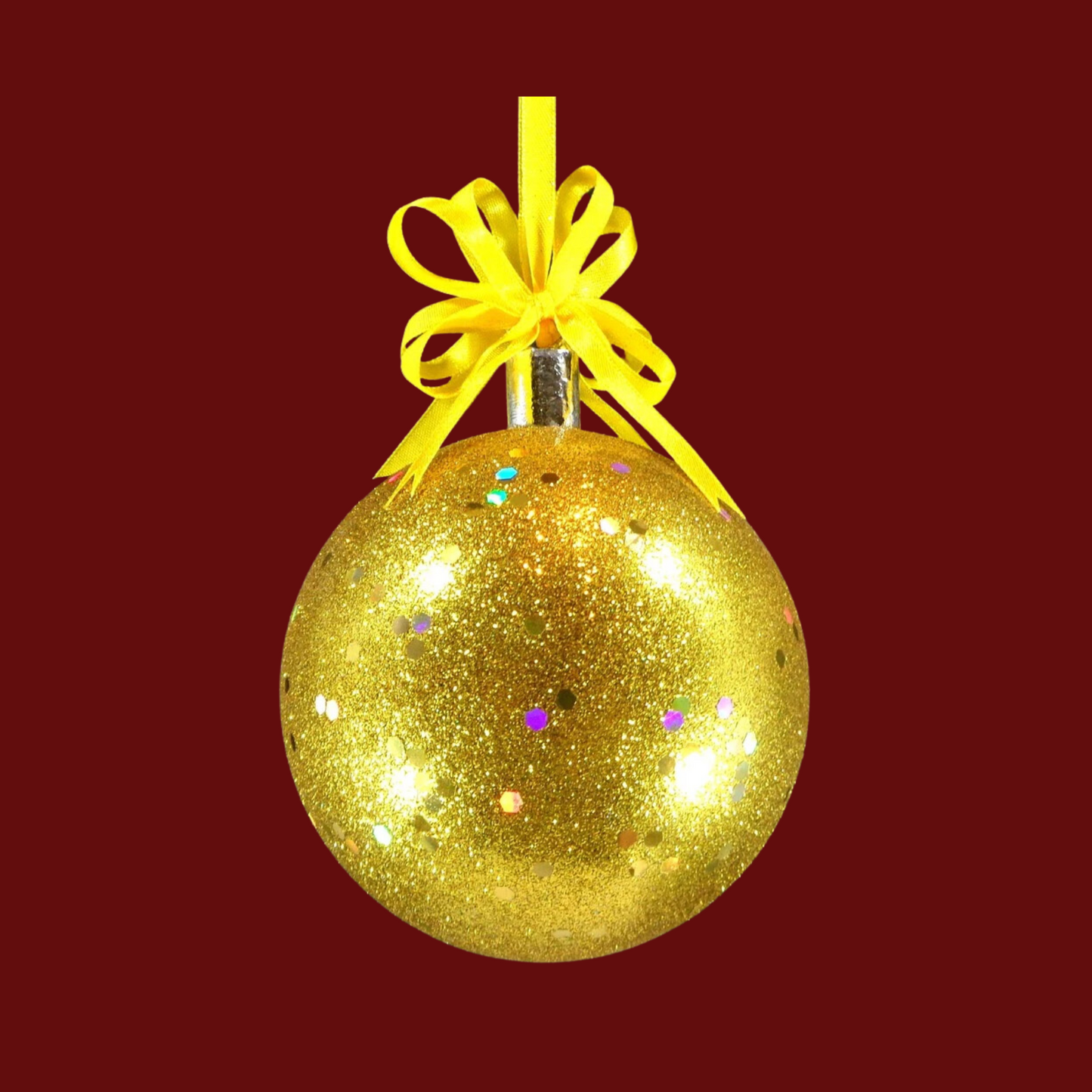 Gold Glitter Christmas Ornaments by Liman Glass