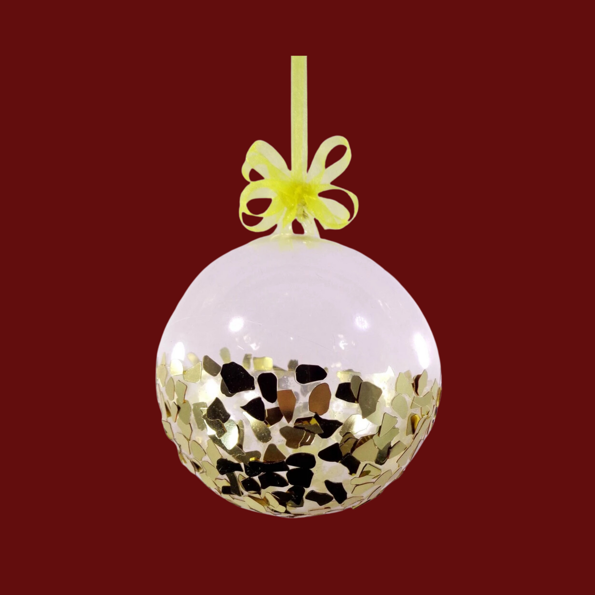 Half Gold Glass Christmas Balls by Liman Glass