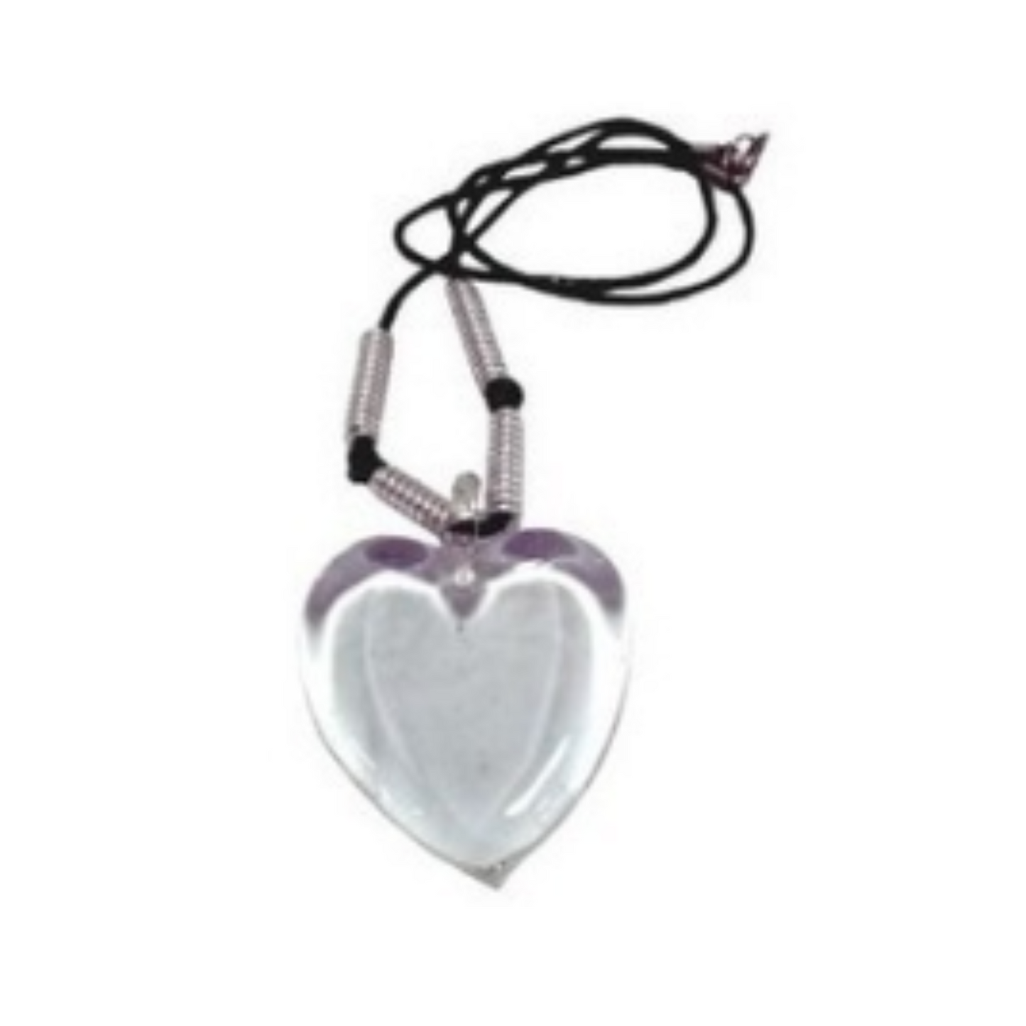 KakamPink Glass Heart Pendant Necklace