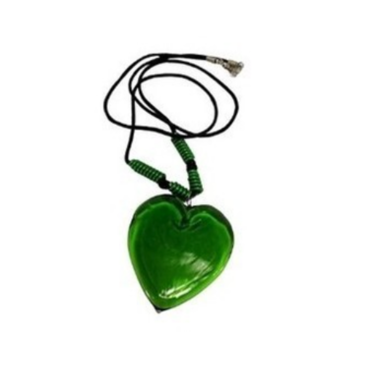 KakamPink Glass Heart Pendant Necklace