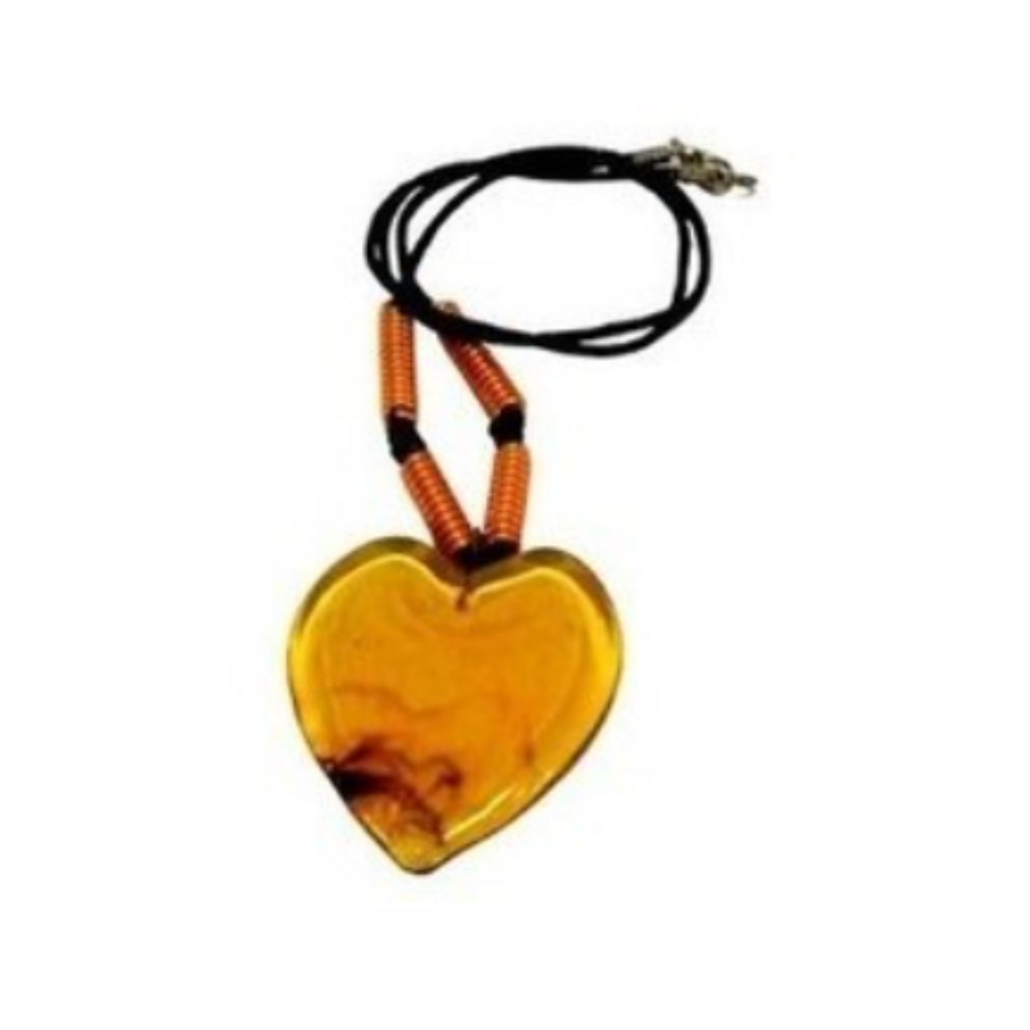 KakamPink Glass Heart Pendant Necklace