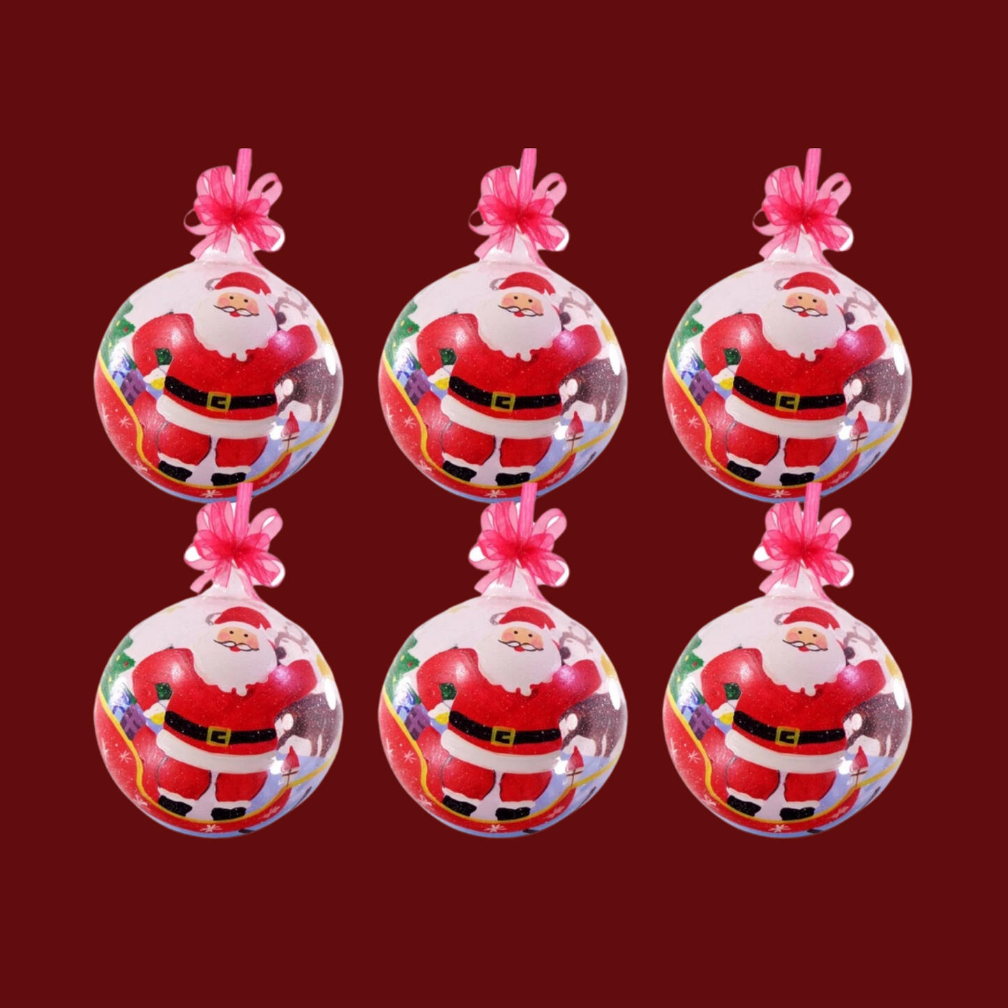 Santa Glass Christmas Ornaments by Liman Glass